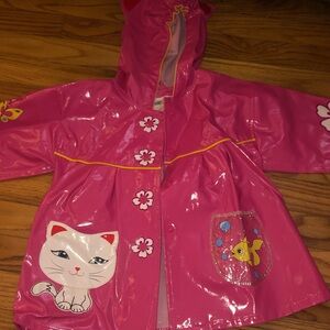 Kids Pink Cat Raincoat